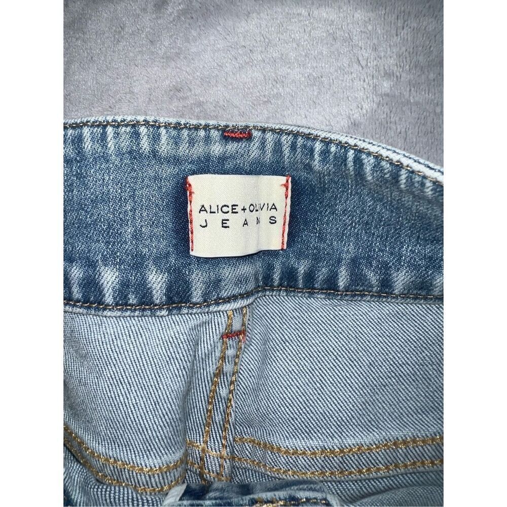 Alice & Olivia Cotton Flare Medium Wash Jeans 30 - Picture 9 of 10